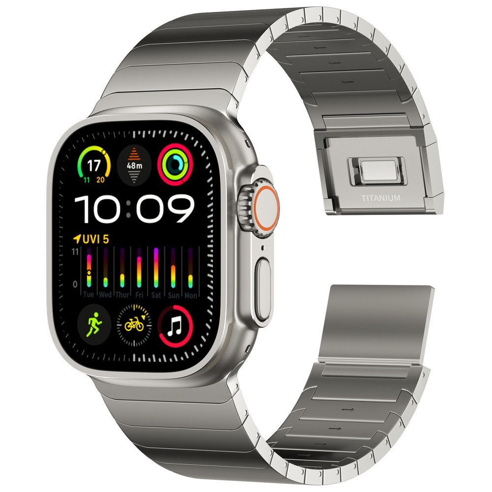 24mm Wide Full Titanium Watch Band with Magnetic Clasp for Apple Watch Titanium