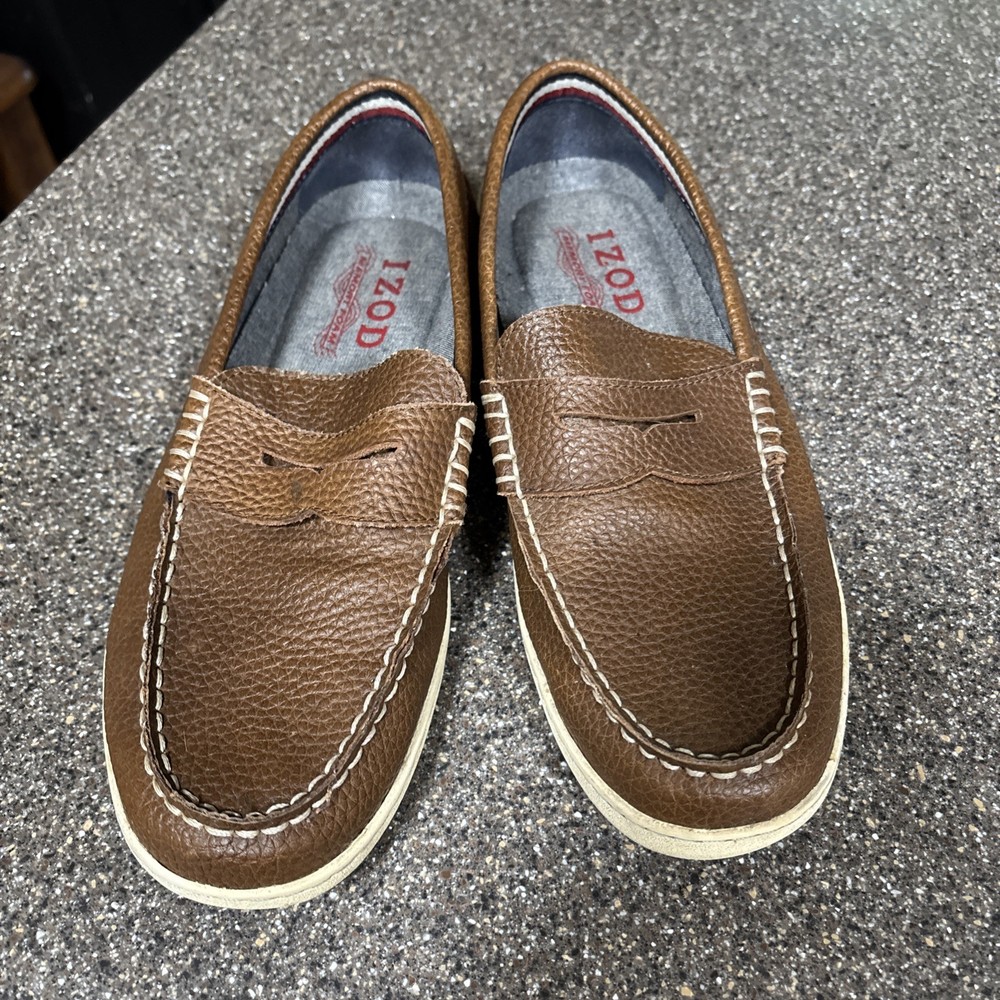 Izod Roswell Mens Brown Penney Loafer Slip On Shoes Size 8 M PRE OWNED