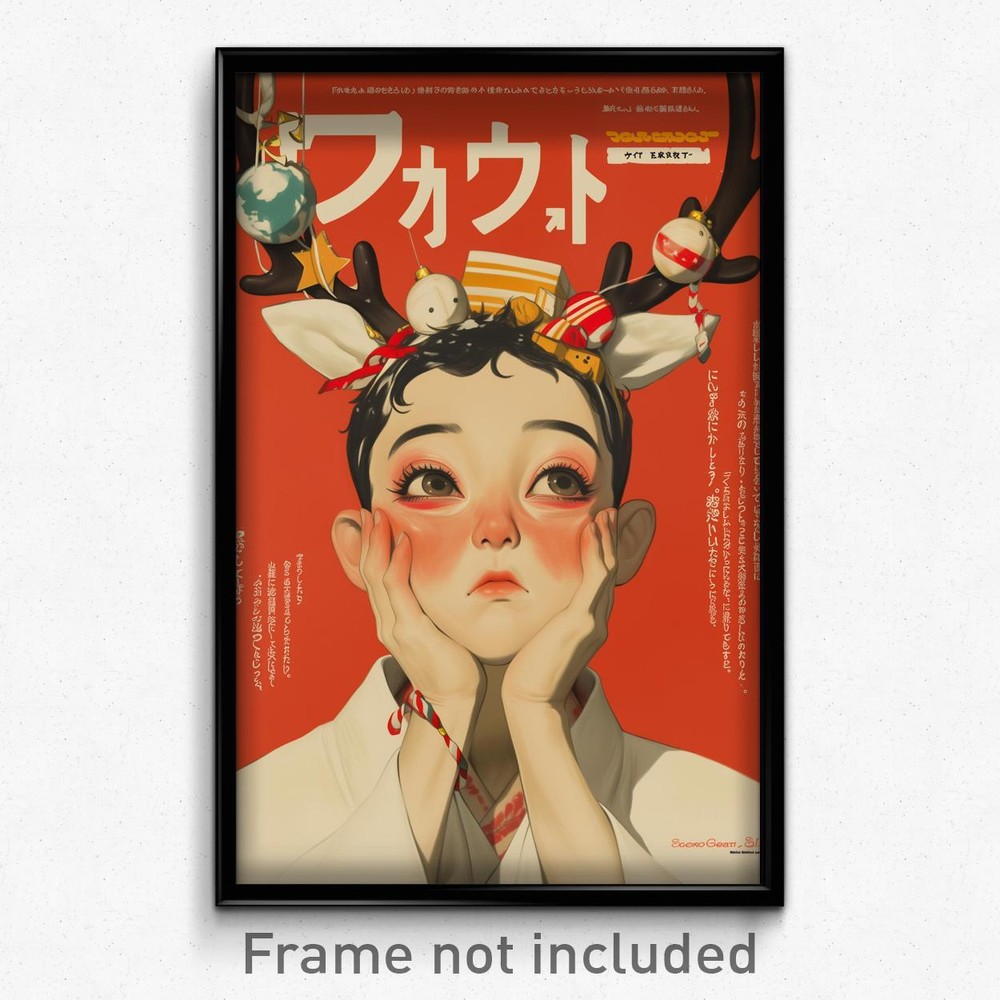 Moody Boy in Reindeer Costume Thai Movie Poster Art Print