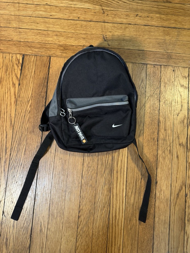 Nike Just Do It Mini Backpack Retro Black Gray Streetwear Classic
