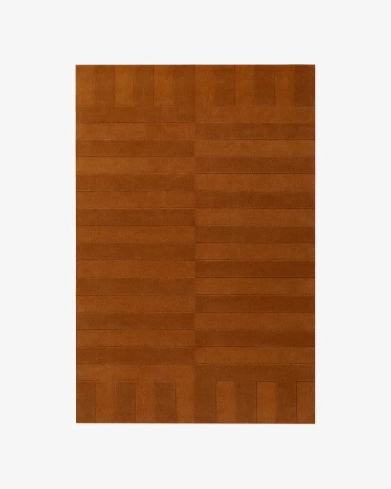 Burnt Orange Color Latest Modern Handmade Hand Tufted Rug 100% Wool Rug