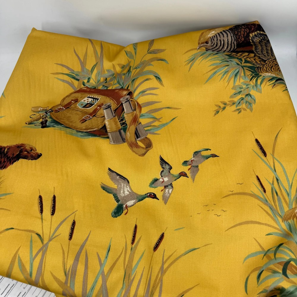 6 Yards DuraLee The Hunt Duck Hunting Fabric Pheasant Dog Sporting Print Yellow