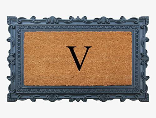 A1HC Natural Rubber & Coir 24x36 Monogrammed Anti-Slip Entry Doormat
