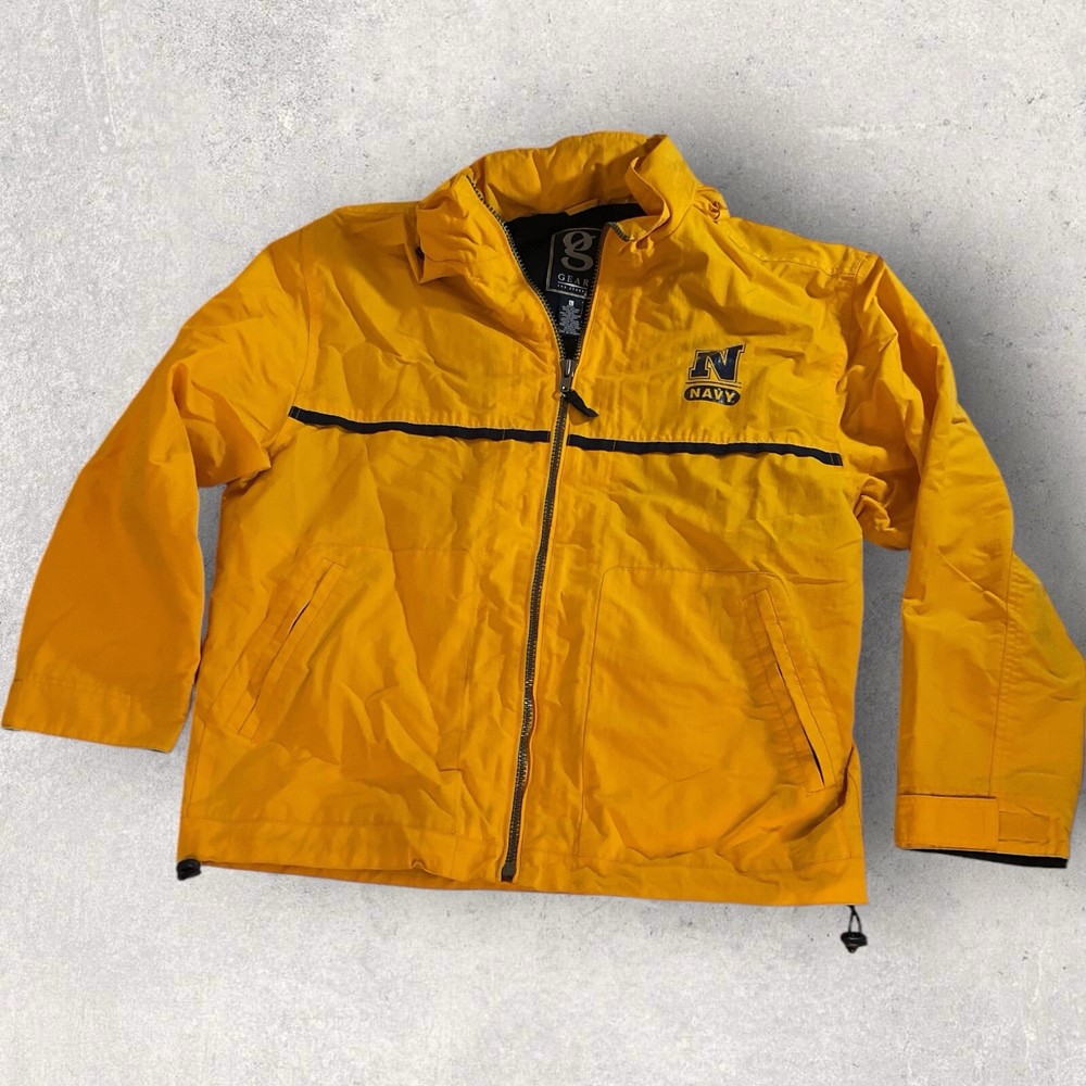 United States Navy Sz Large Yellow Jacket 100% Nylon Gear For Sports