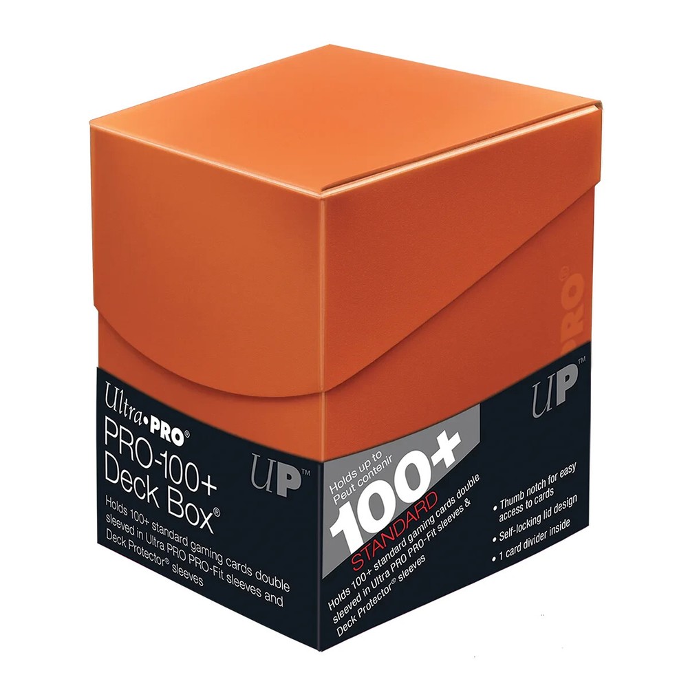 Ultra Pro Eclipse PRO 100+ Deck Box PUMPKIN ORANGE Locking Lid w/ 1 Card Divider