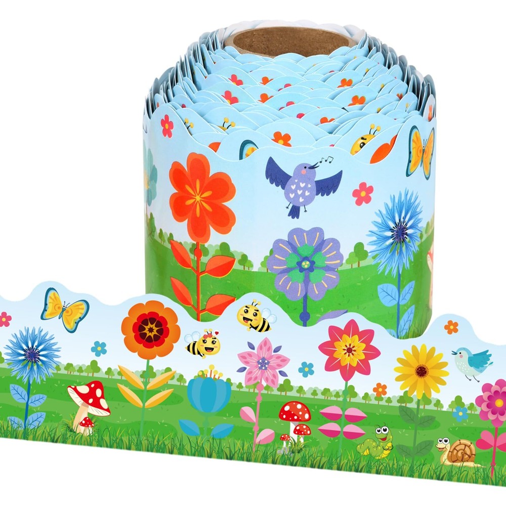 Chinyuti 65.6Ft Spring Bulletin Board Border Springtime Birds Bees Butterflie...