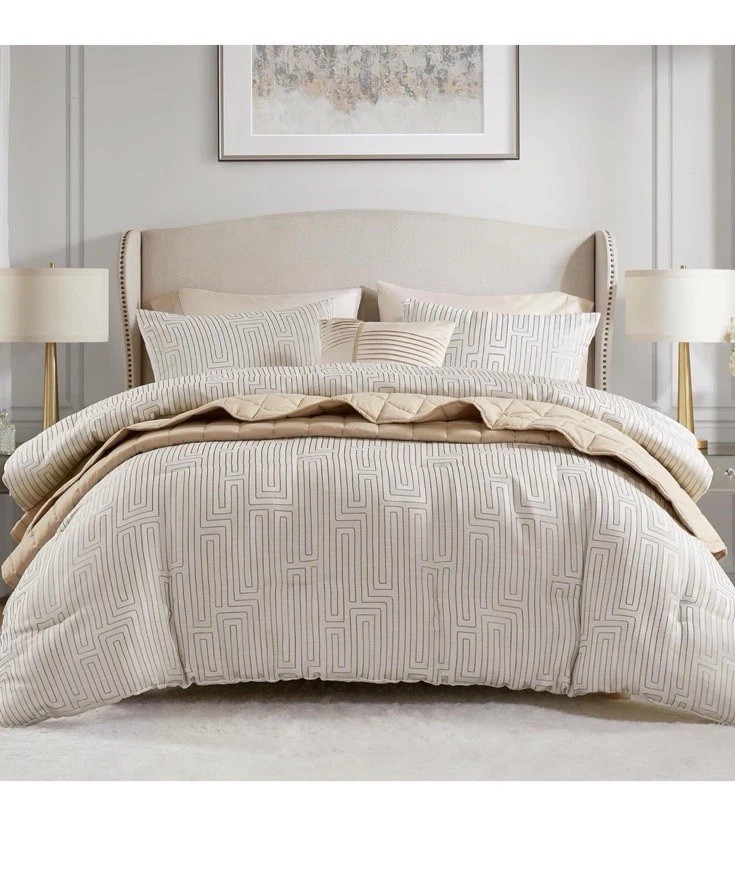 Madison Park Jacquard Metallic Thread Cal King Comforter Set