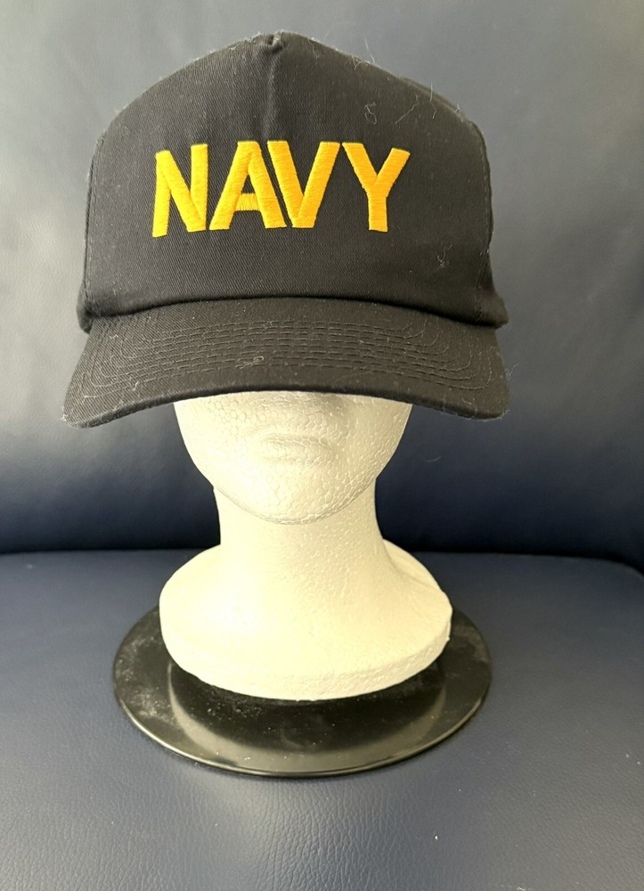 US Navy Hat Cap Baseball Made in USA Snapback Embroidered Plastic Mesh-AA100