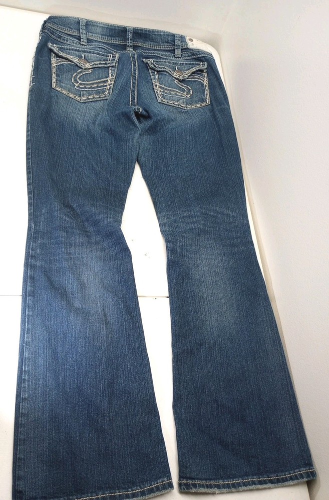 Silver Jeans Suki Surplus Bootcut Low Rise Denim Jeans Womens 31x34 Inseam 31
