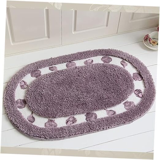 Pretty Shell Pattern Bathroom Rugs, Soft Non-Slip 15.7x23.6inches Purple
