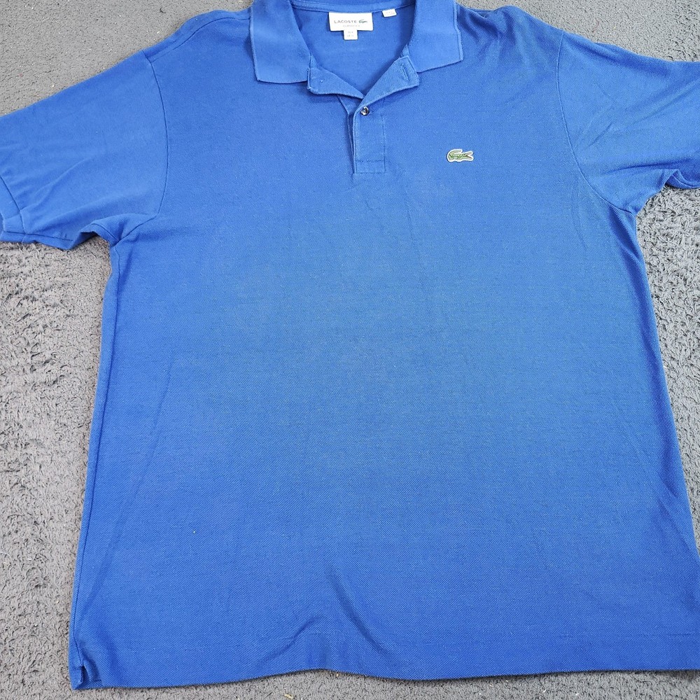 Lacoste Polo Shirt Mens XL Blue Classic Fit Croc Logo Casual Pique Knit