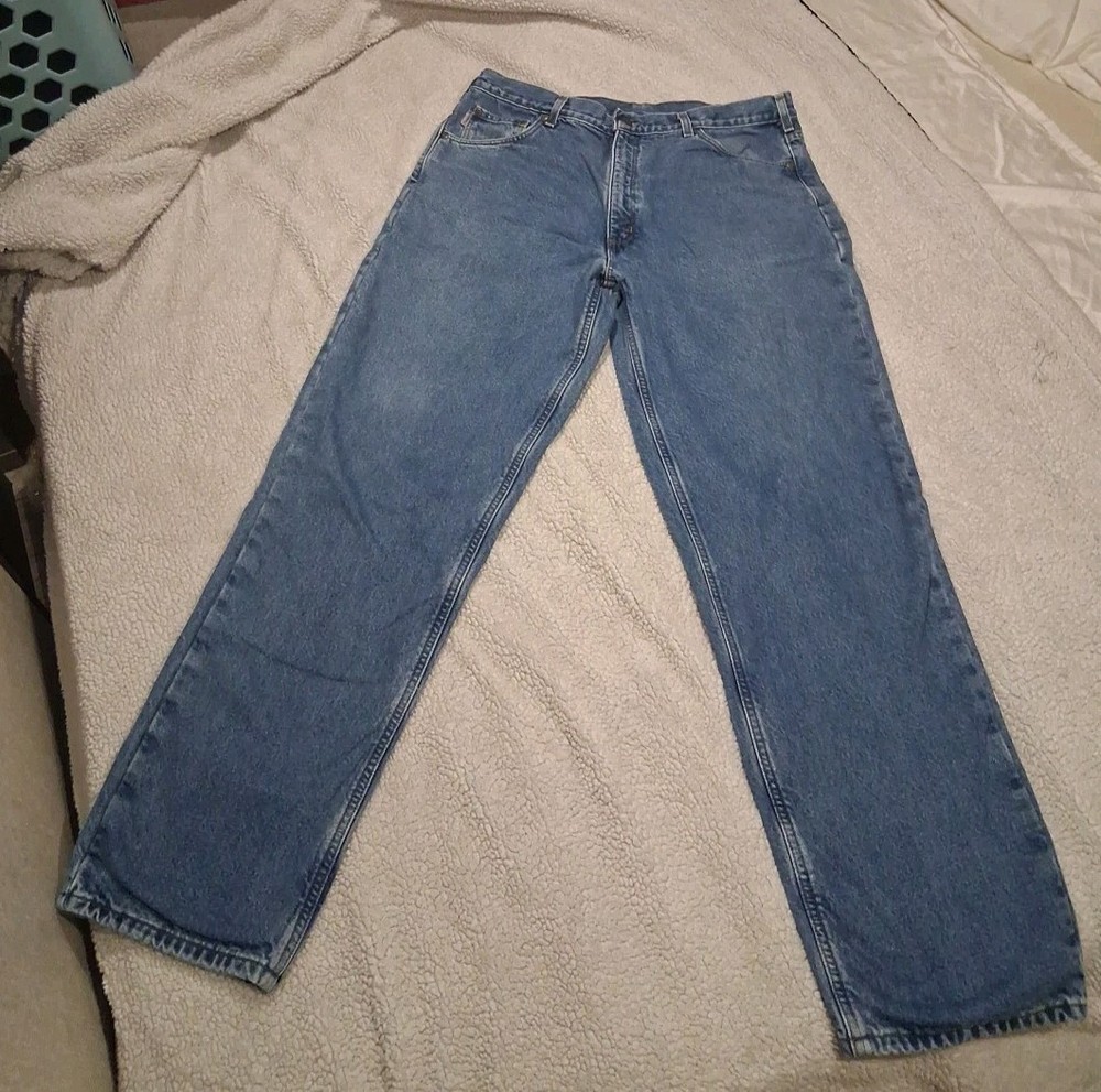 Carhartt Jeans Men's 38x34 Blue Deepstone Relaxed Fit Straight Leg Denim B17-DST