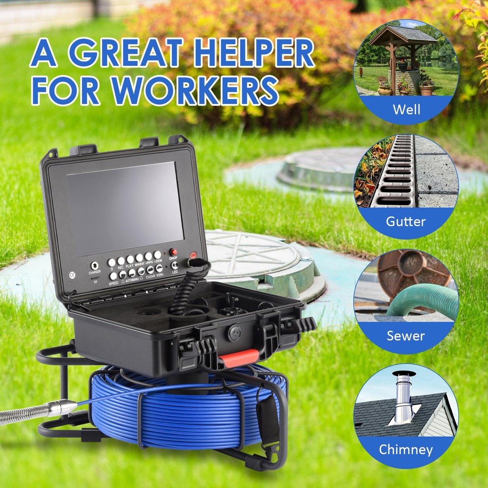 1080P Waterproof Sewer Drain Inspection Camera with Endoscope Video