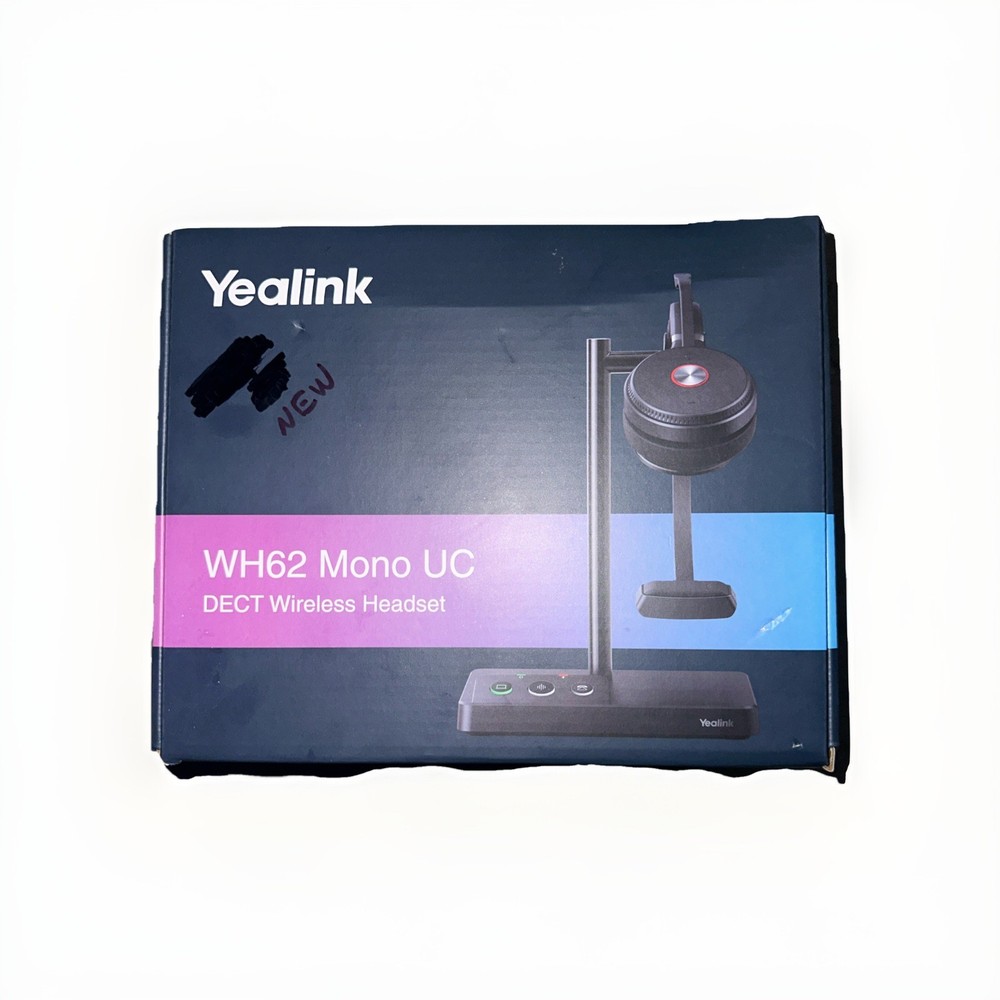 Yealink WH62 Mono DECT Headset for Microsoft Teams Wireless Office Headset