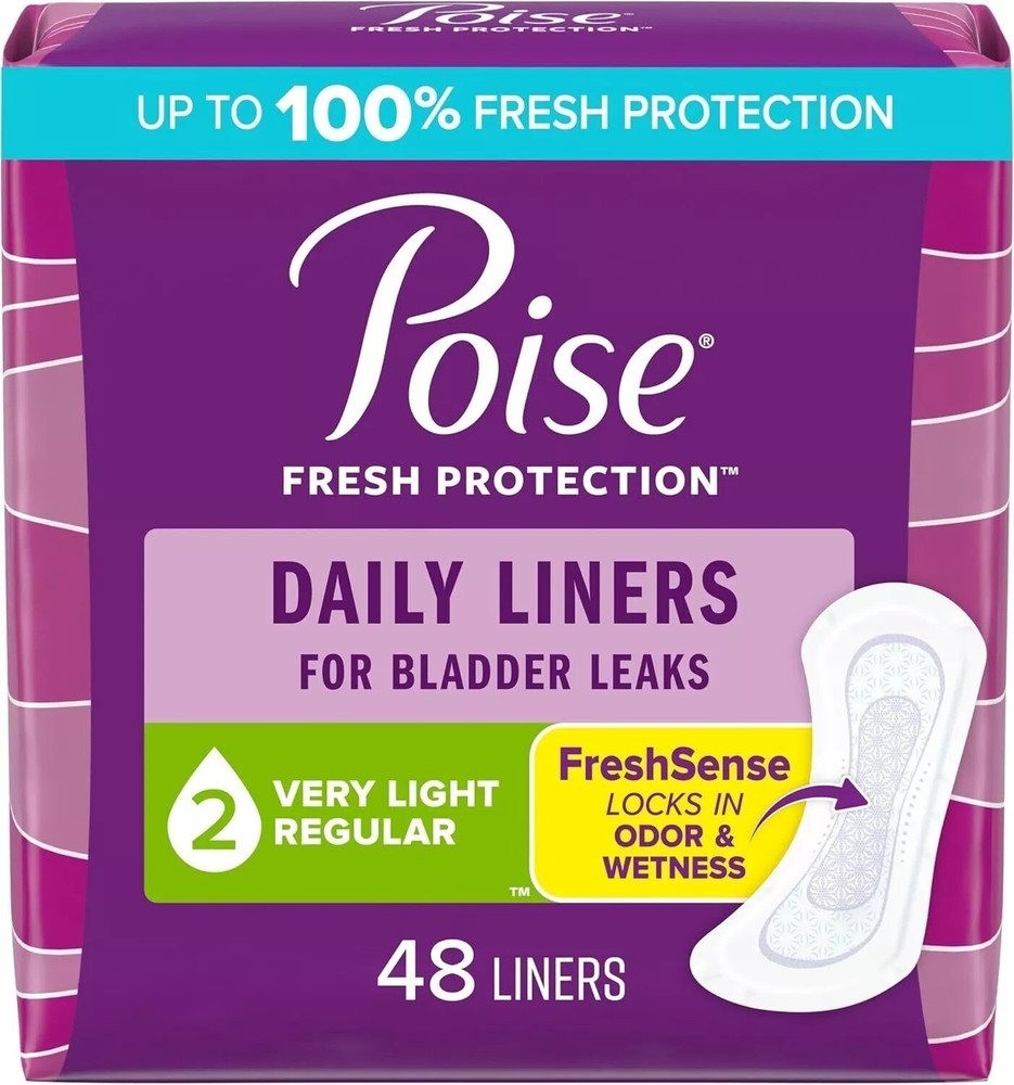 Daily Incontinence Panty Liners for Very Light Absorbency, 2 Drop Protection