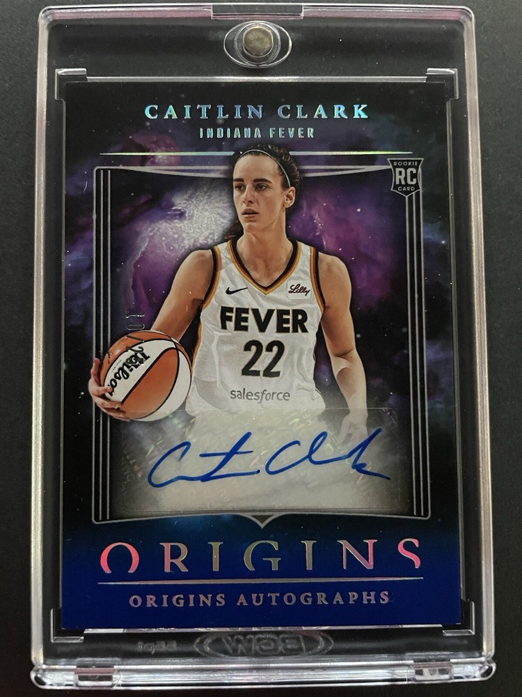 2024 CAITLIN CLARK PANINI ORIGINS WNBA ROOKIE AUTOGRAPHS AUTO BLUE /25 FEVER