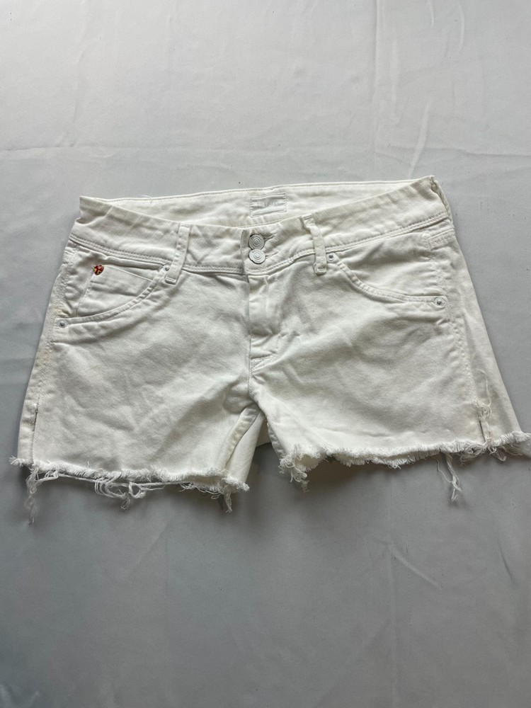 Hudson Cut-off Shorts Womens Size 27 White Denim Cotton Stretch Frayed Hem