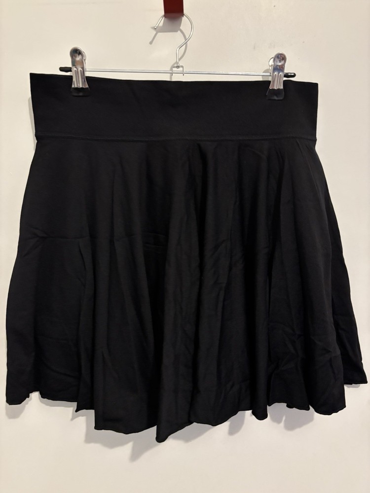OQQ Black Mini Skirt with Stretchy Waistband Women's XL