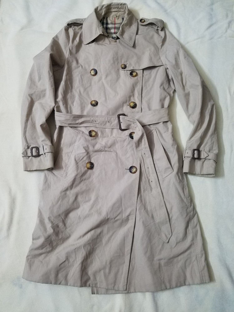 Burberry London Women's Double Breasted Trench Coat, UK-12, Slim Fit baige
