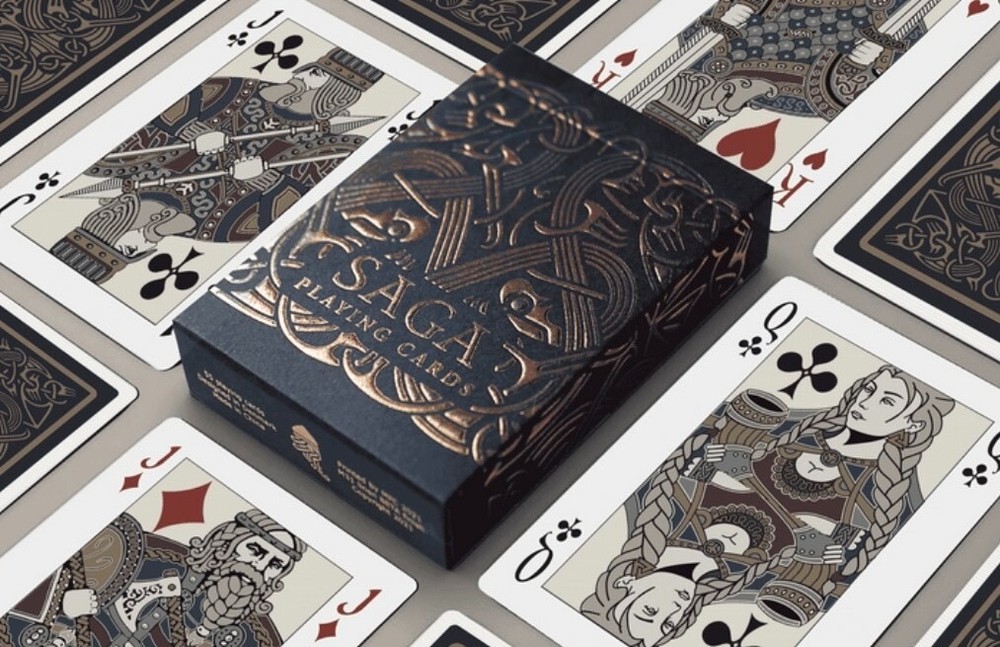 SAGA Conquerors (Black) playing cards kickstarter by Isolated Thunderstorms