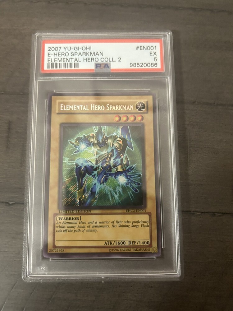 Elemental HERO Sparkman EHC2-EN001 Secret Rare PSA 5 Graded Trading Card