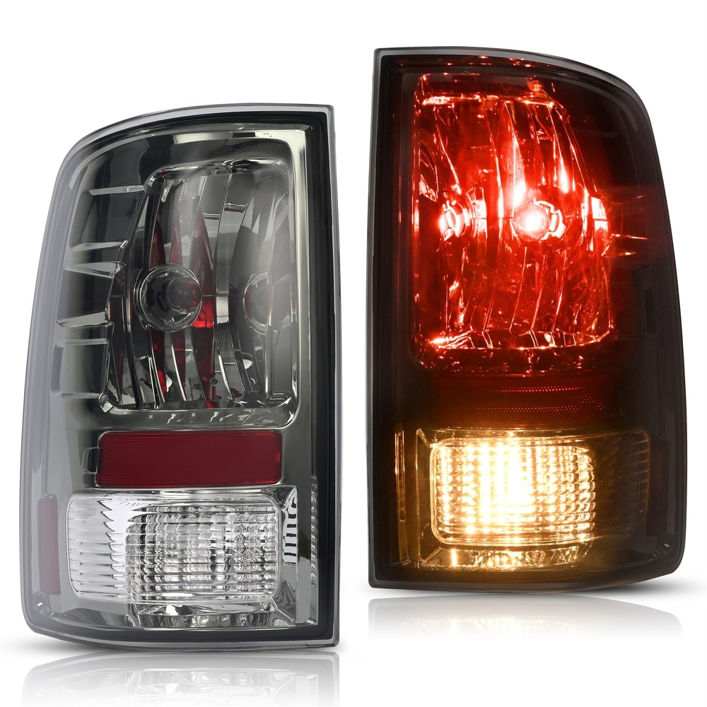 2PCS Smoke Tail Lights Brake Lamps for 2009-18 Dodge Ram 1500 2500 3500 with Bulbs