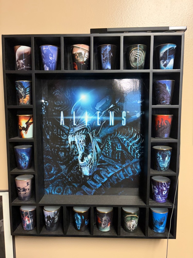 Danbury Mint ALIENS Shot Glass Display & Collection - Movie - Limited Edition