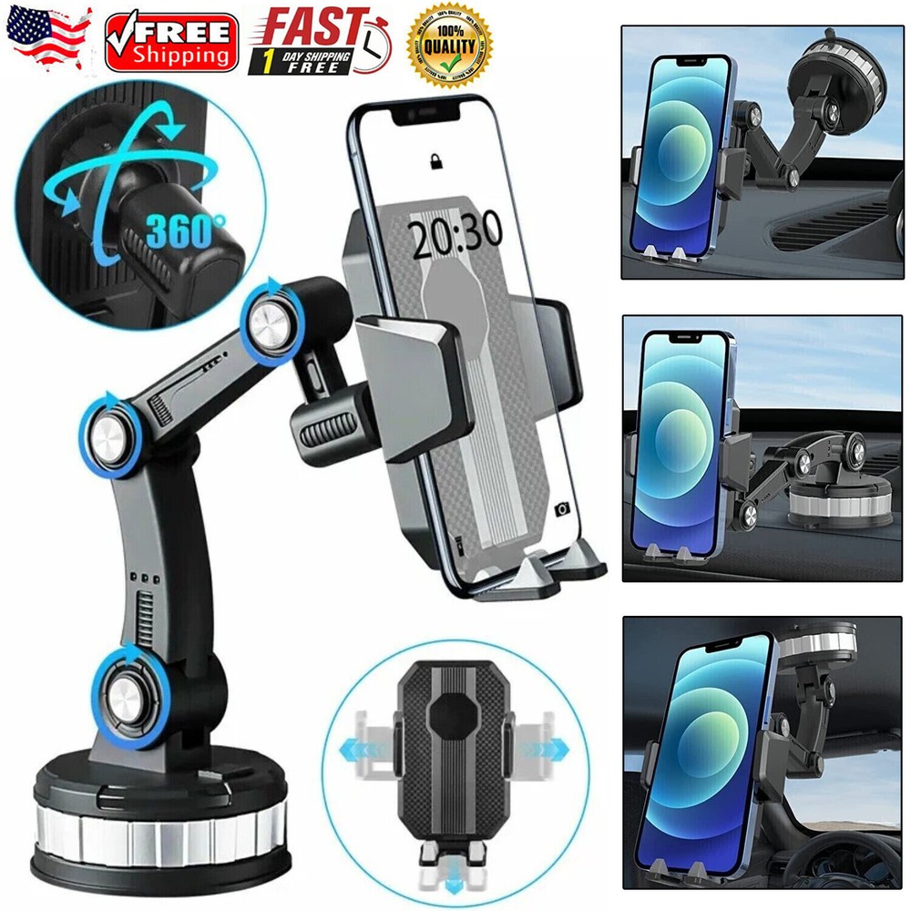 Universal Car Phone Holder Stand for Dashboard or Windshield Mount