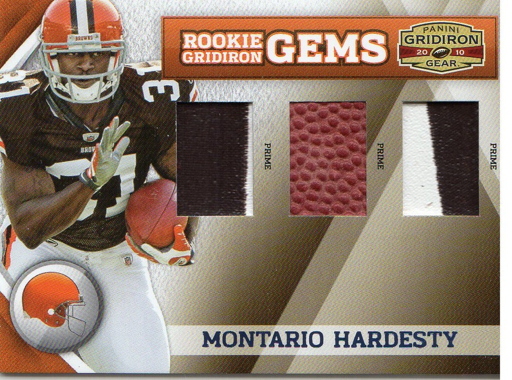 2010 Gridiron Gear Rookie Gems Trios Prime #269 Montario Hardesty Jersey