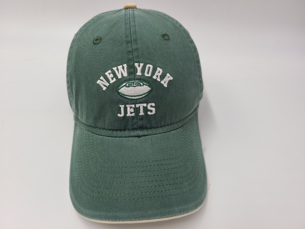 New York Jets Reebok Distressed Strapback Adjustable Hat for Men & Women in NFL Green