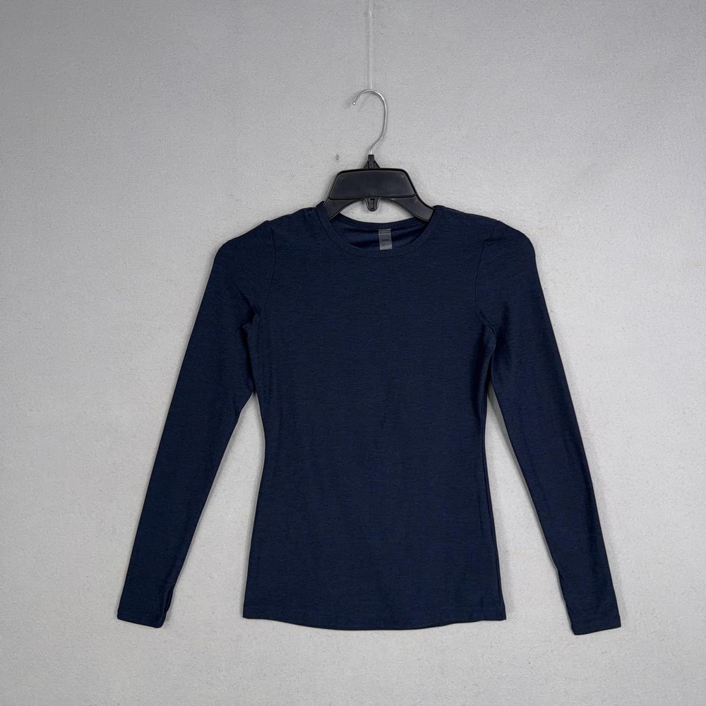 Beyond Yoga Shirt Womens XS Blue Long Sleeve Crew Neck Stretch Yoga Athletic Top