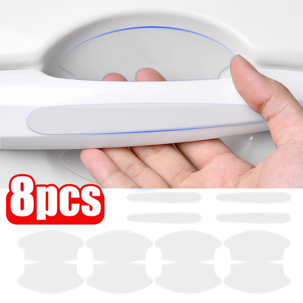 8Pcs Clear Car Door Handle Bowl Stickers Anti Scratch Film Protector Accessories