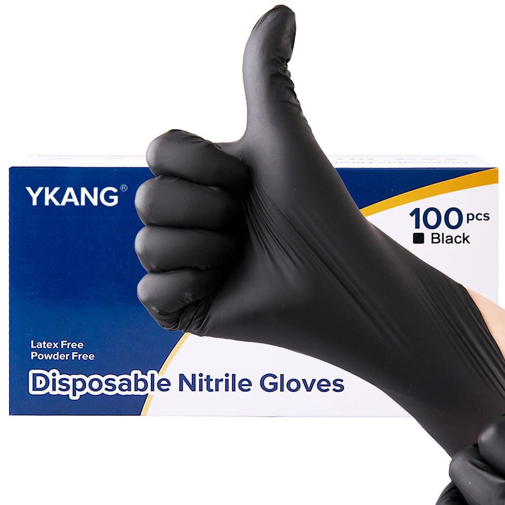 Black Disposable Nitrile Gloves,Disposable Gloves Latex Free 100 PCS,Food Saf...