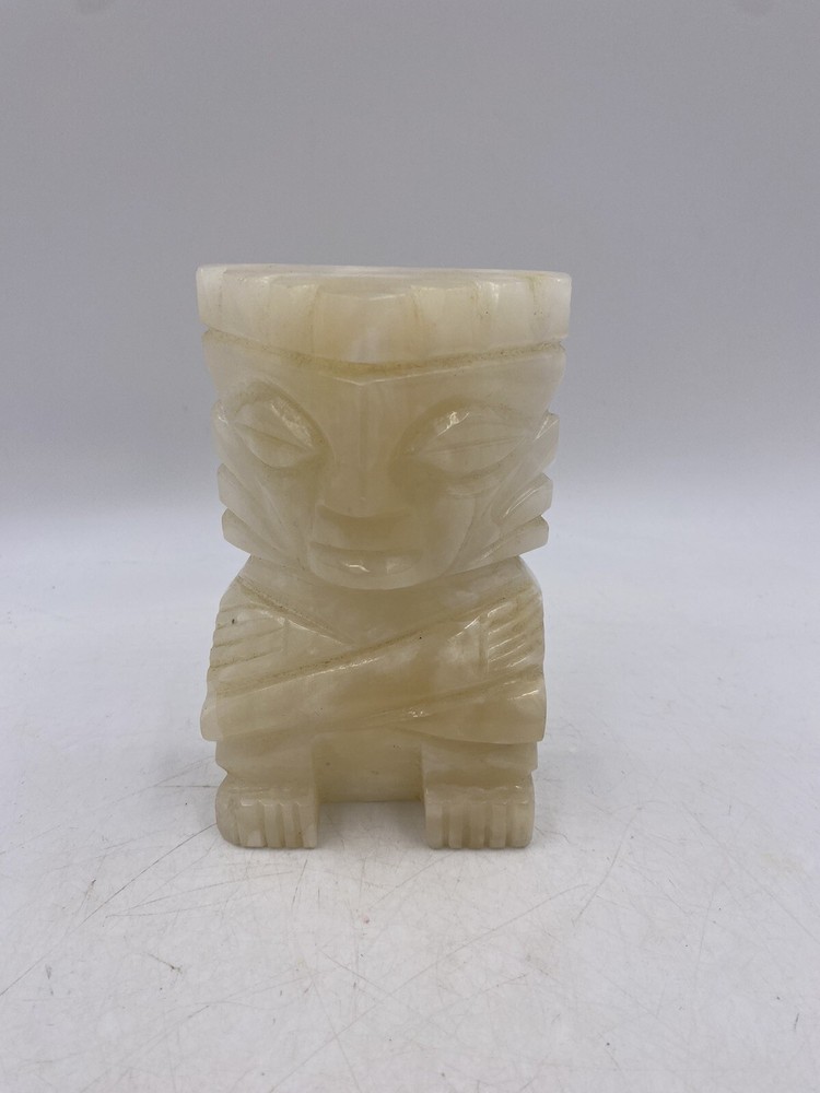 Vintage Stone Carving Hawaiian Tiki God Tribal Statue Paperweight Decor Statue