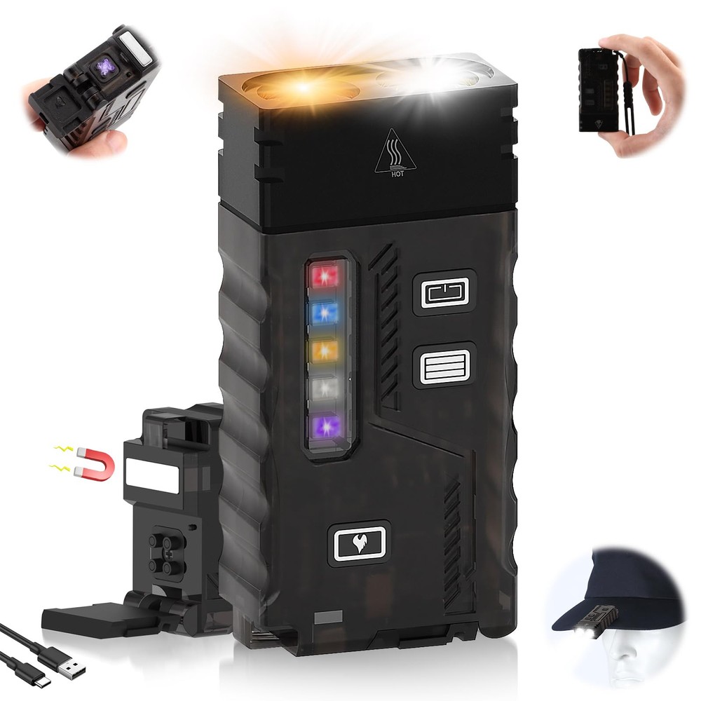 Compact 365nm UV LED Flashlight with 13 Modes & USB-C Rechargeable for EDC