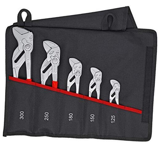 5 Pc Pliers In Tool Roll Wrench Set