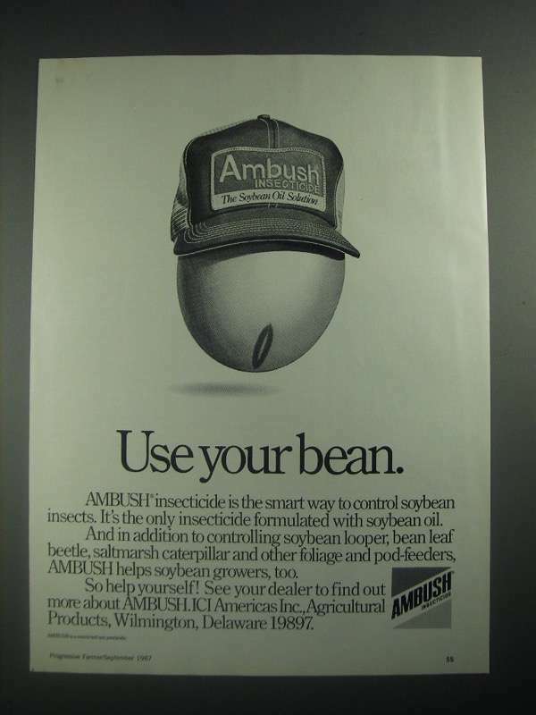 1987 ICI Americas Ambush Insecticide Ad - Use Your Bean