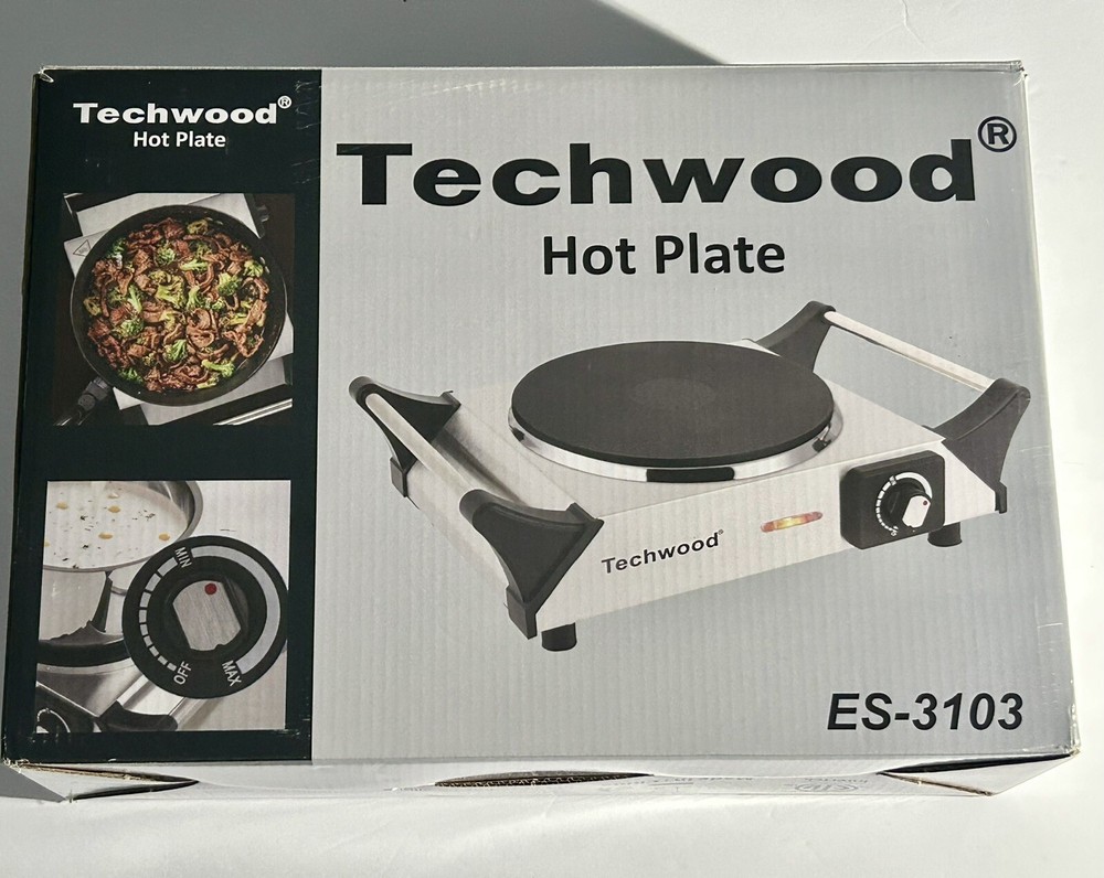 Techwood Hot Plate Portable Electric Stove 1500W Countertop Single Burner