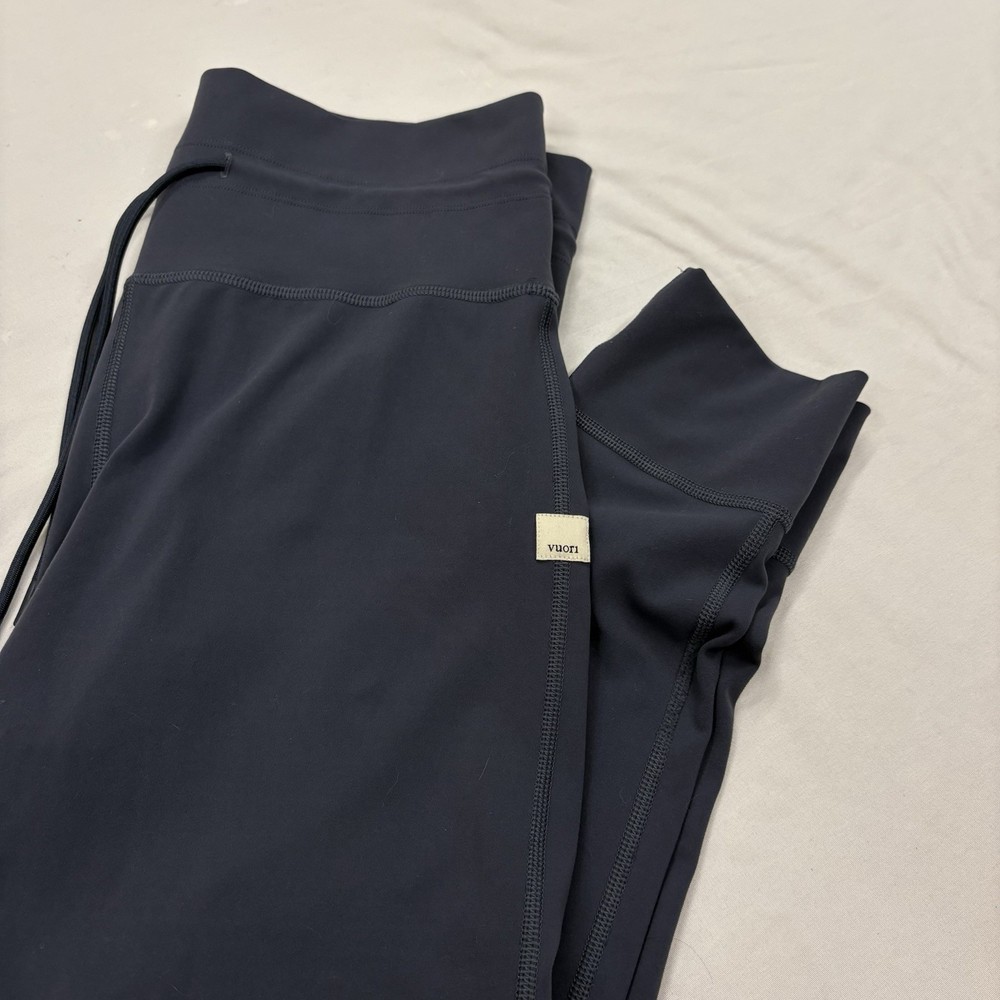 Vuori Womens Blue Daily Athletic Leggings Size L Stretch Drawstring Waist