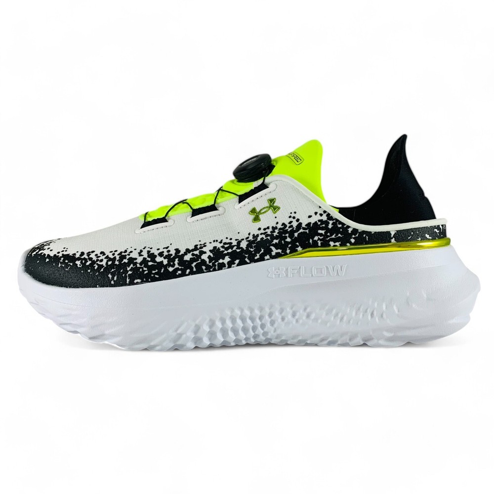 Under Armour SlipSpeed Mega White Black Mens Running Sneakers 3028539-107