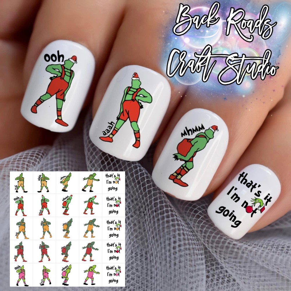 Christmas Waterslide Nail Decals Set of 50 Instructions & Bonus