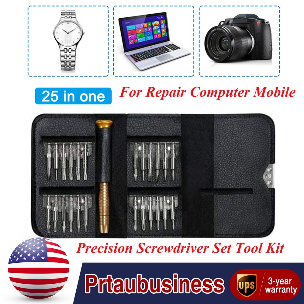 25PCS Precision Screwdriver Set Eyeglass Watch Jewelry Repair Cell Micro Small