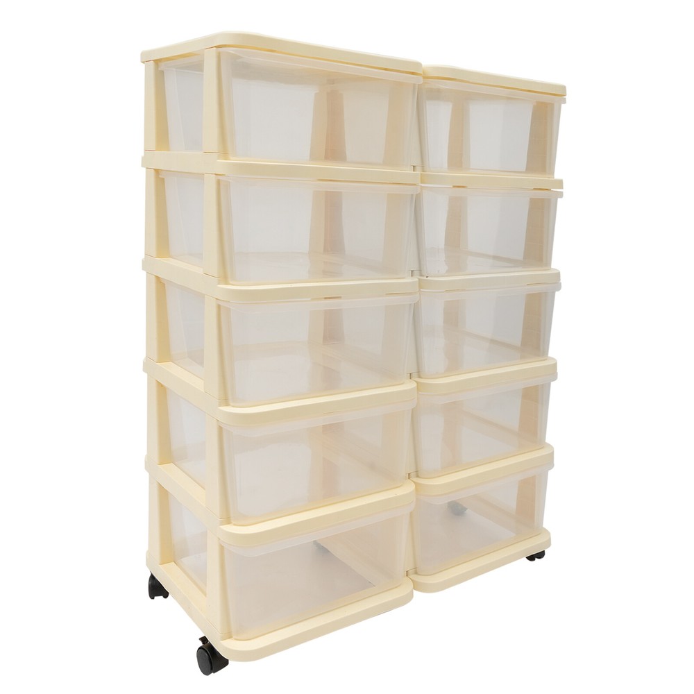 5-Tier Rolling Collapsible Storage Cabinet Organizer with Wheels