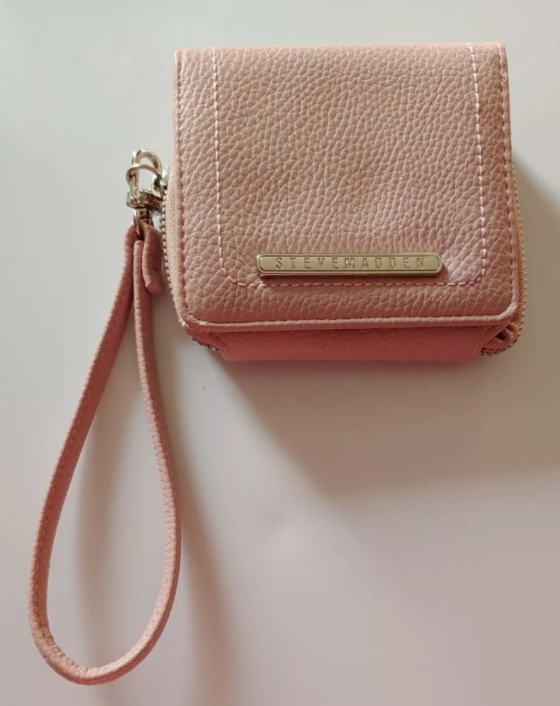 STEVE MADDEN BLUSH Pink Zip-Around Wristlet Wallet