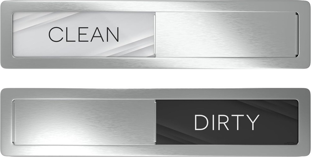 Stainless Steel Dishwasher Magnet Clean Dirty Sign, Premium Modern