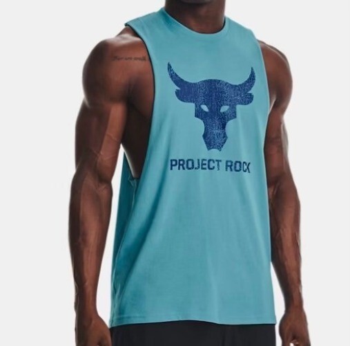 Under Armour Men L Project Rock Brahma Bull Sleeveless Workout Tank Top