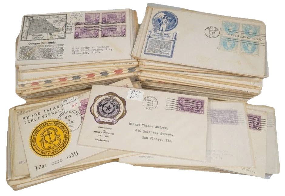 US 1936-1937 COLLECTION OF SEVERAL HUNDRED FDCS FIRST DAY COVERS