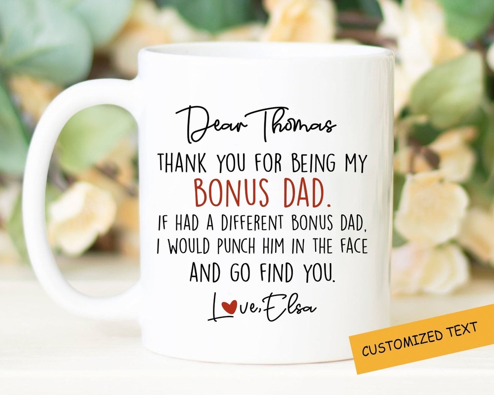 Personalized Bous Dad Mug Best Gift For Bonus Dad Fathers Day Gift Birthday Mug