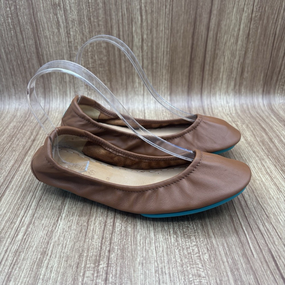 Tieks by Gavrieli Chestnut Leather Slip On Foldable Travel Flats Women Size 6