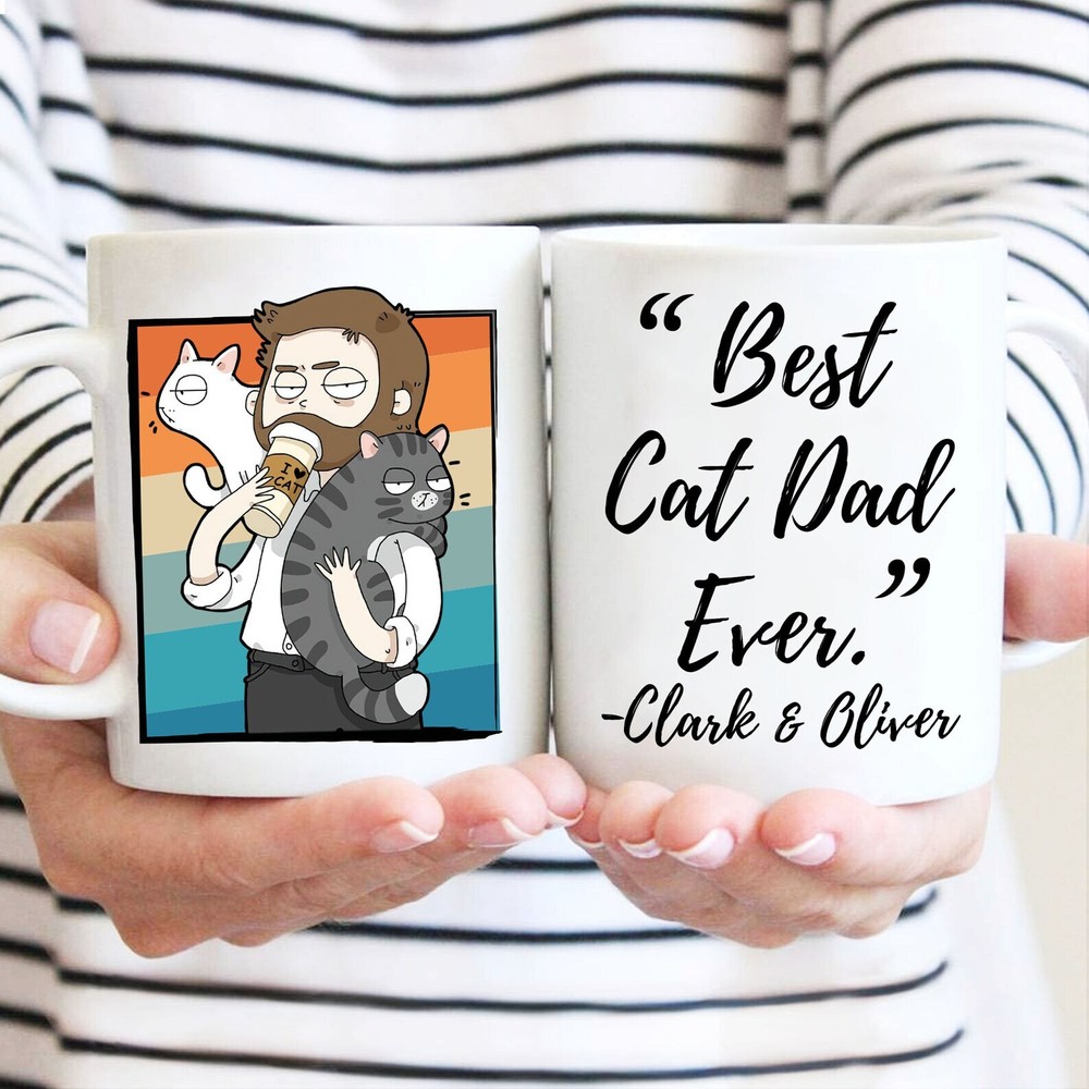Personalized Best Cat Dad Ever Mug Cat Dad Mug Cat Dad Gifts Cat Lover Gifts For